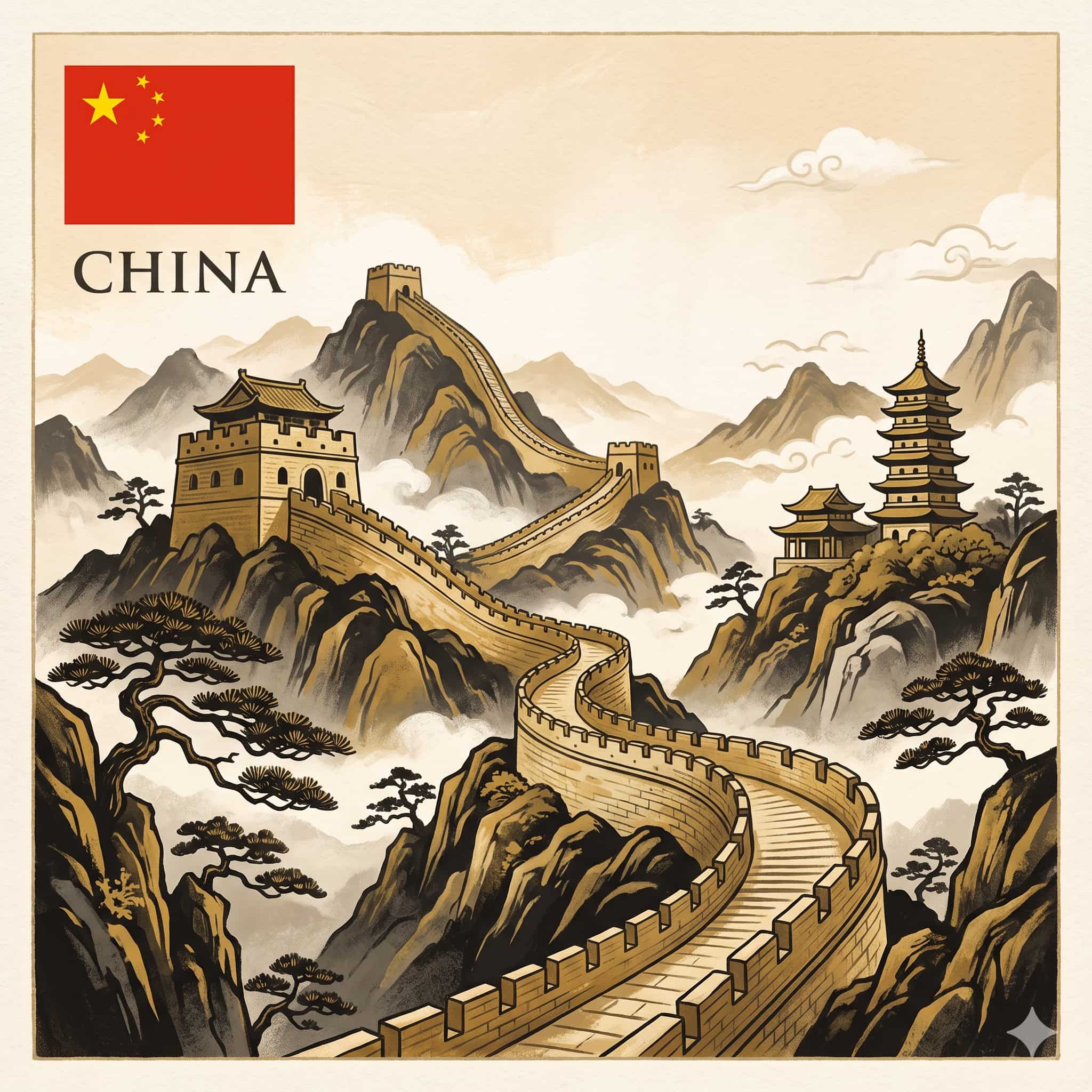 China destination artwork